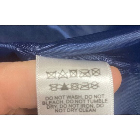 Pretty Little Thing Blue Faux Leather Drop Shoulder Oversized Dad Blazer Size 10 - Picture 7 of 8